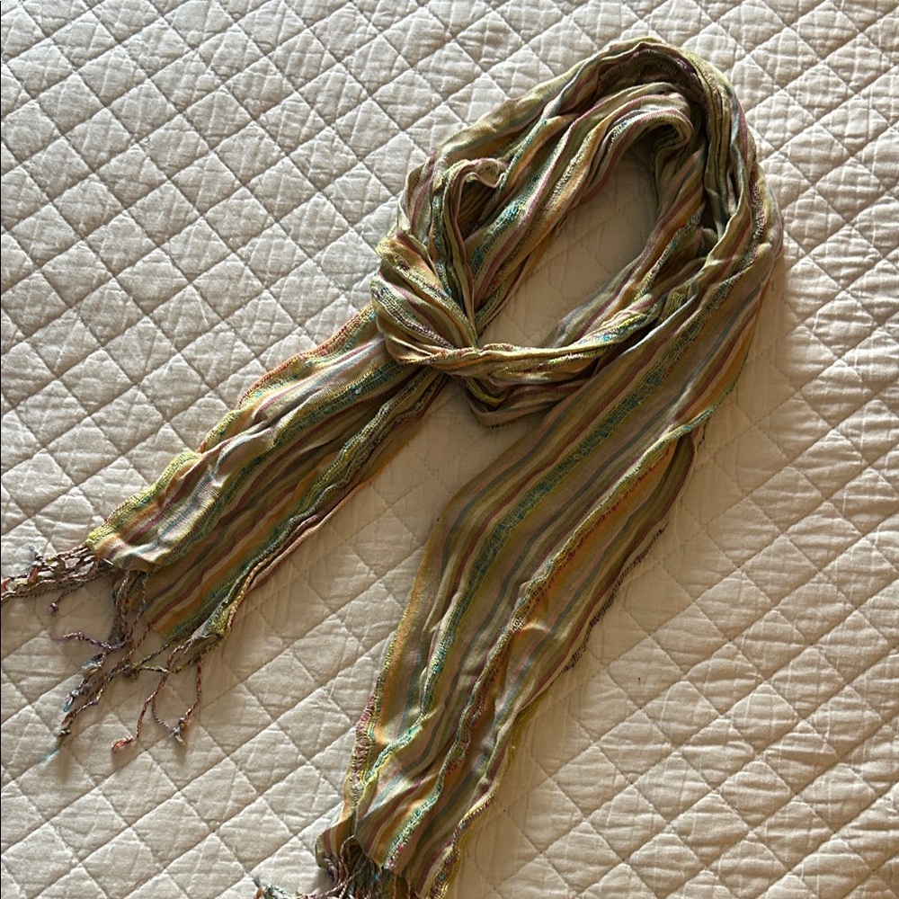 Planet Gold Multicolor Striped Scarf
